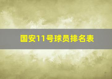 国安11号球员排名表