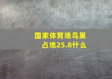 国家体育场鸟巢占地25.8什么