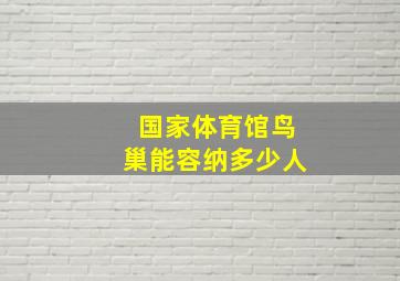 国家体育馆鸟巢能容纳多少人