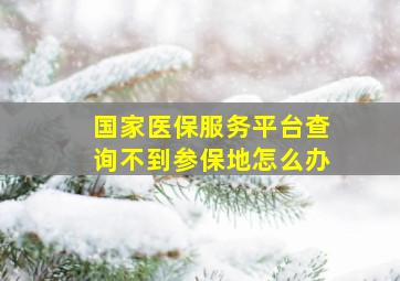 国家医保服务平台查询不到参保地怎么办