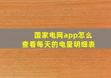 国家电网app怎么查看每天的电量明细表