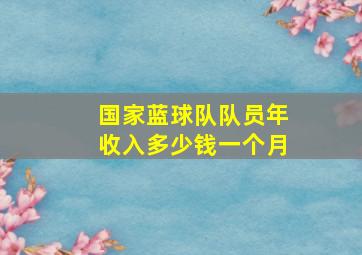 国家蓝球队队员年收入多少钱一个月