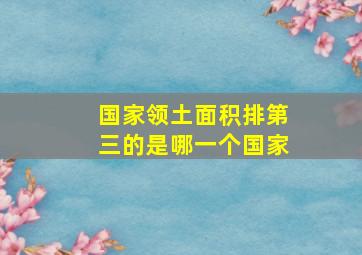 国家领土面积排第三的是哪一个国家