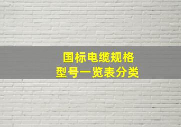 国标电缆规格型号一览表分类