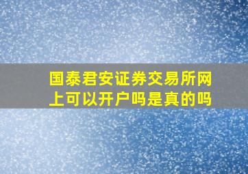 国泰君安证券交易所网上可以开户吗是真的吗