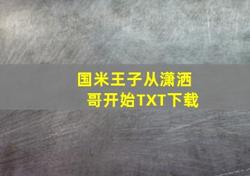 国米王子从潇洒哥开始TXT下载