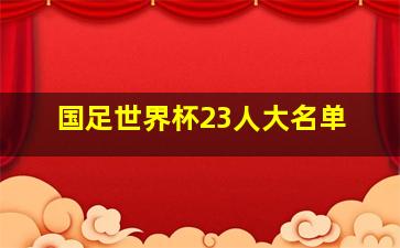 国足世界杯23人大名单