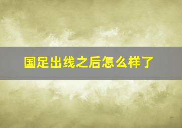 国足出线之后怎么样了