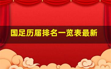 国足历届排名一览表最新