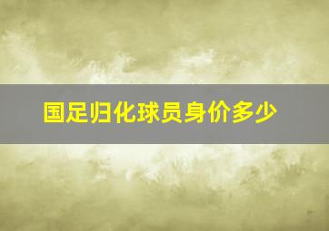 国足归化球员身价多少