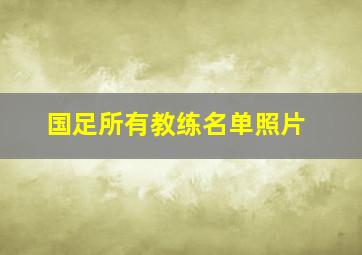 国足所有教练名单照片