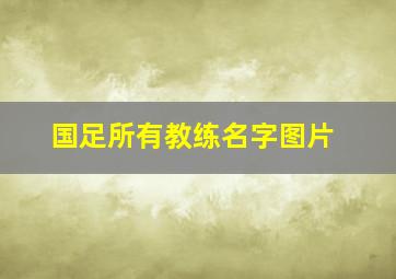 国足所有教练名字图片