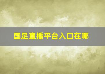 国足直播平台入口在哪