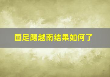 国足踢越南结果如何了