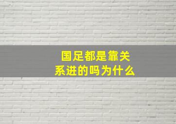 国足都是靠关系进的吗为什么