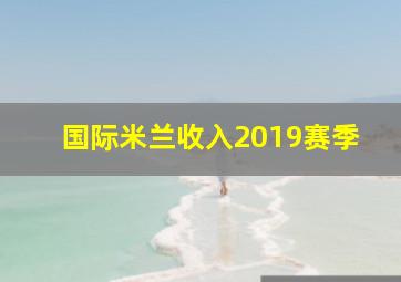 国际米兰收入2019赛季