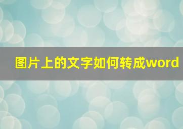 图片上的文字如何转成word