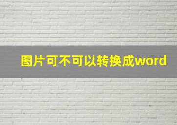 图片可不可以转换成word