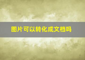 图片可以转化成文档吗