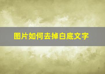 图片如何去掉白底文字