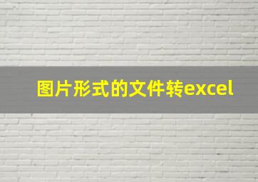 图片形式的文件转excel