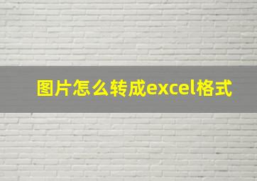 图片怎么转成excel格式