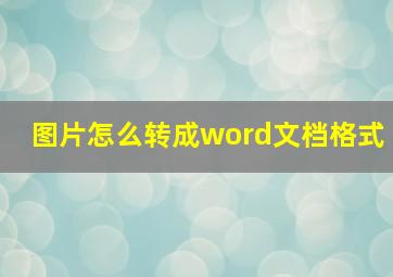 图片怎么转成word文档格式