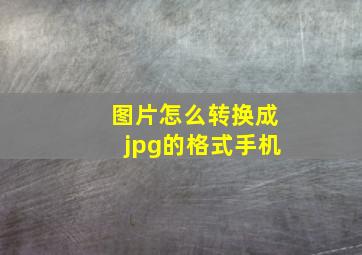 图片怎么转换成jpg的格式手机