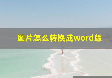 图片怎么转换成word版