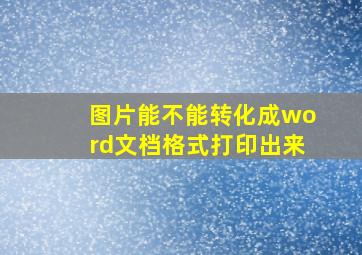 图片能不能转化成word文档格式打印出来