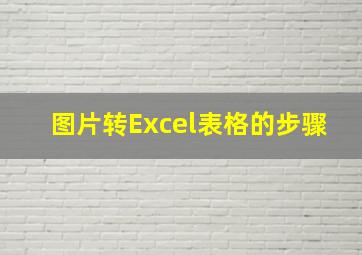 图片转Excel表格的步骤