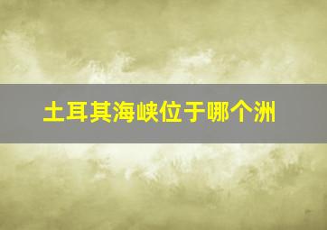 土耳其海峡位于哪个洲