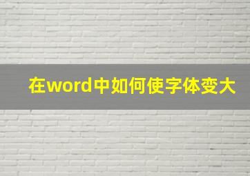 在word中如何使字体变大