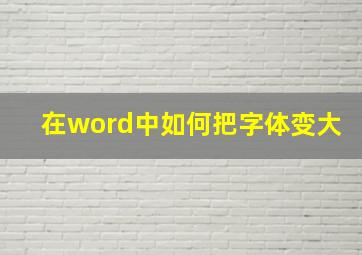 在word中如何把字体变大