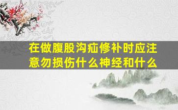 在做腹股沟疝修补时应注意勿损伤什么神经和什么