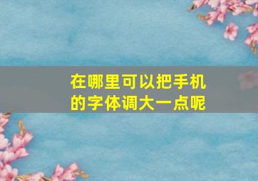 在哪里可以把手机的字体调大一点呢