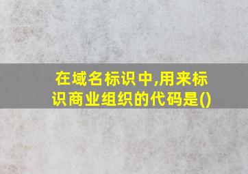 在域名标识中,用来标识商业组织的代码是()