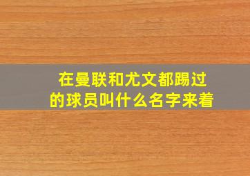 在曼联和尤文都踢过的球员叫什么名字来着