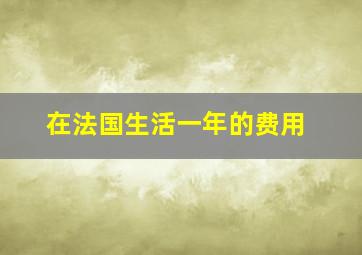 在法国生活一年的费用