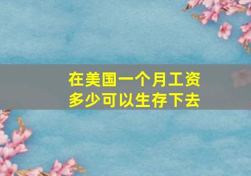 在美国一个月工资多少可以生存下去