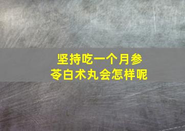 坚持吃一个月参苓白术丸会怎样呢