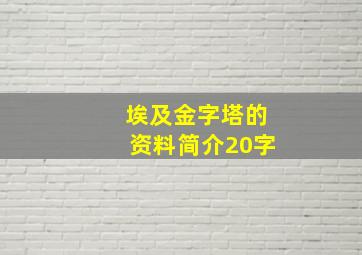 埃及金字塔的资料简介20字