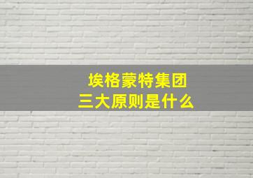 埃格蒙特集团三大原则是什么