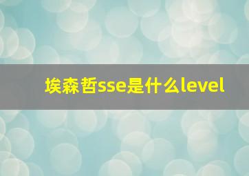 埃森哲sse是什么level