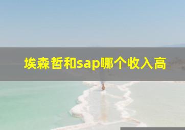 埃森哲和sap哪个收入高