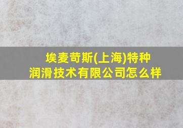 埃麦苛斯(上海)特种润滑技术有限公司怎么样