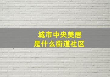 城市中央美居是什么街道社区