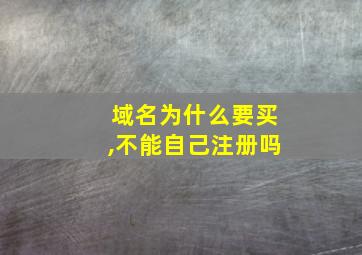 域名为什么要买,不能自己注册吗