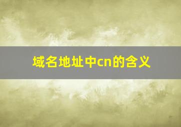 域名地址中cn的含义