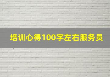 培训心得100字左右服务员